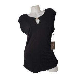 VINCE CAMUTO Sleeveless Black Top with Cut Out Details Size Large NEW